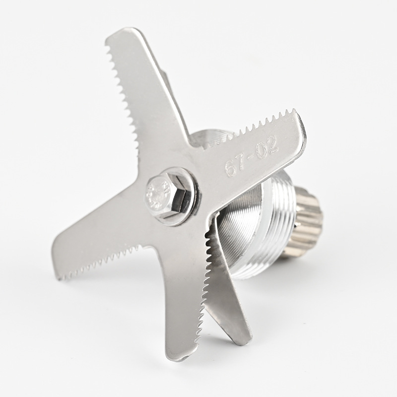 6 Serrated Blade Blender Blade Assembly SKD CKD, 304 Stainless Steel Replacement Cutter Head