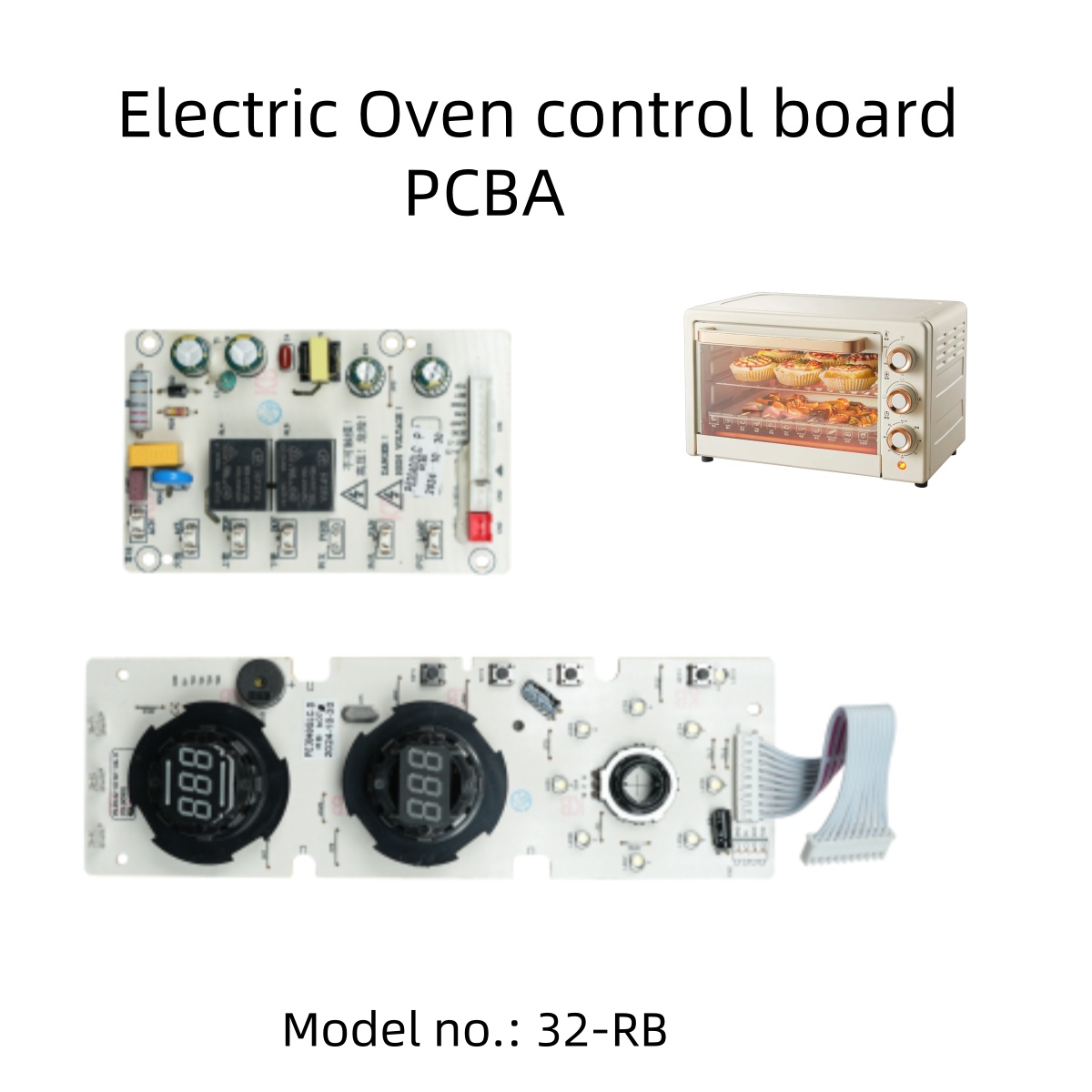 Electric oven knob control pcba kit PID temperature control board with dual NTC sensor for SKD CKD o