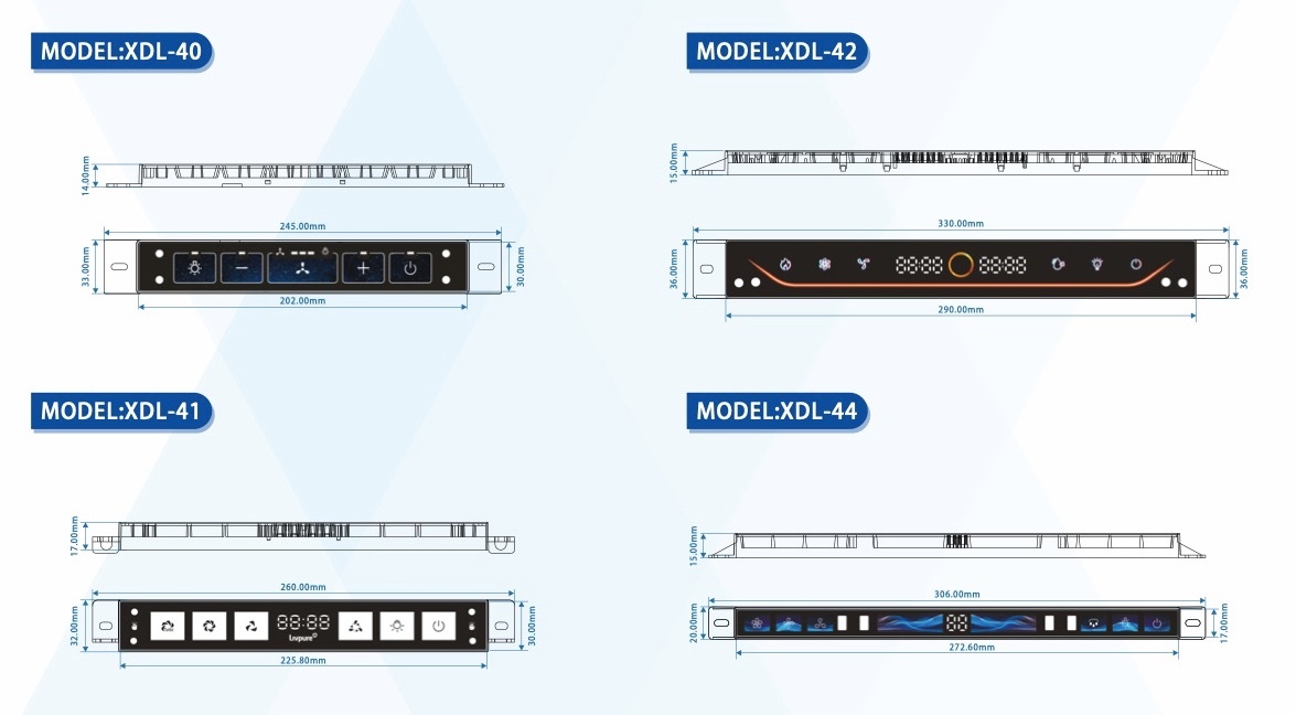XDL‑22 Range Hood switch Touch Control Panel slim kitchen extractor‑hood control circuit board