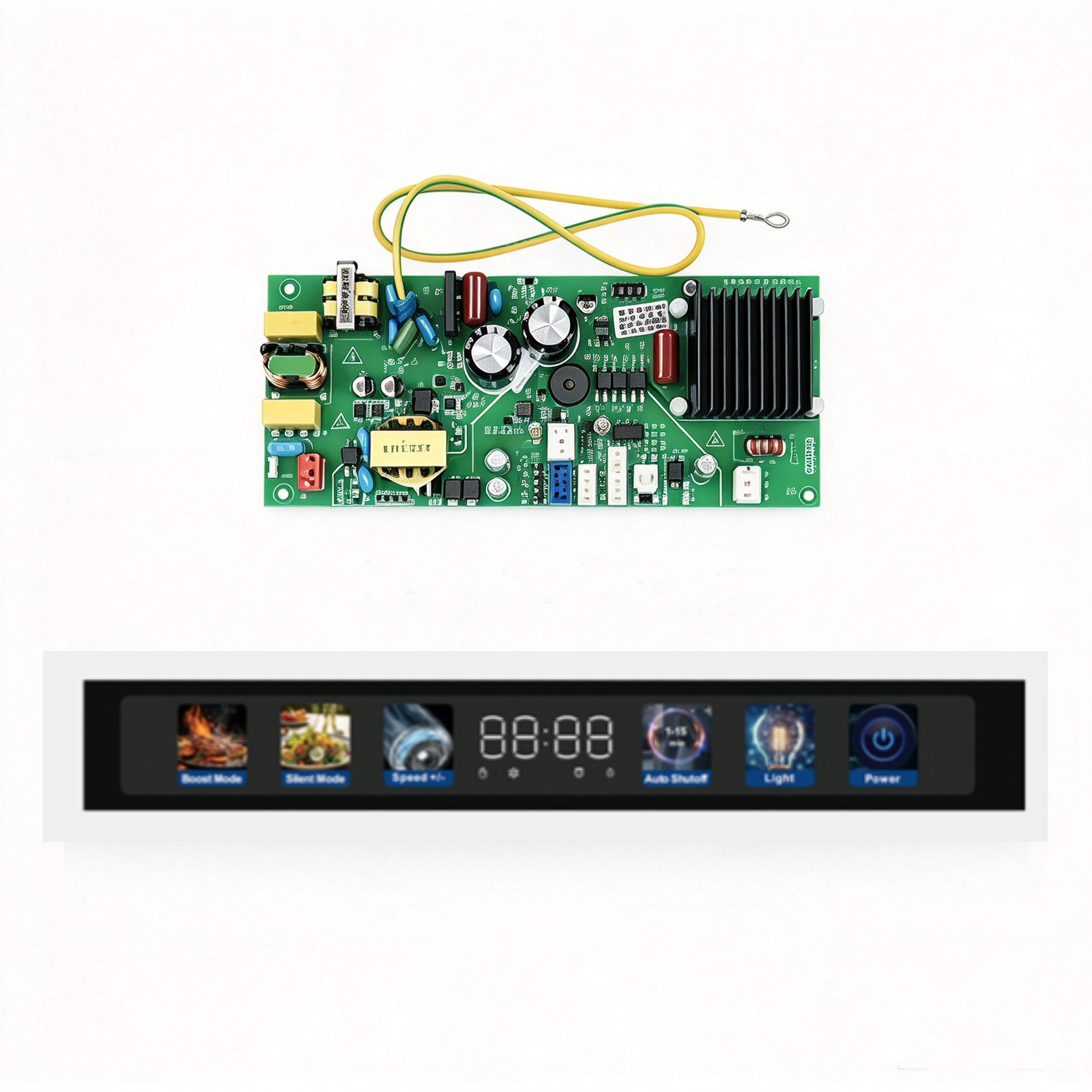 Range Hood Control Board touch color film interface, hand gesture sensing, DC brushless motor drive