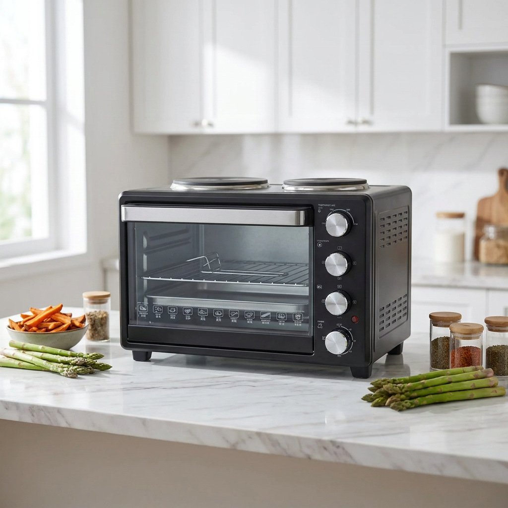 Electric Oven With 2 Hot Plates burners Countertop Toaster Oven manufacture SKD CKD